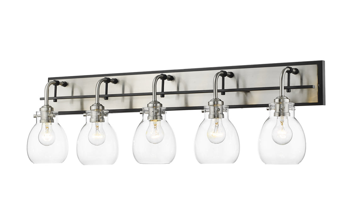 Z-Lite 466-5V-MB-BN Five Light Vanity, Matte Black + Brushed Nickel