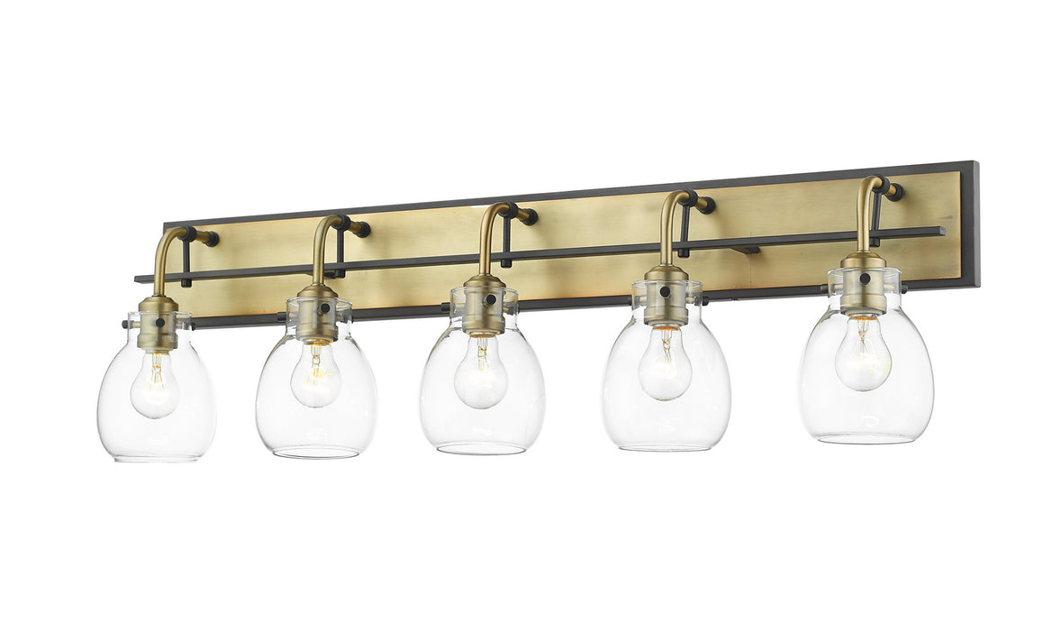 Z-Lite 466-5V-MB-OBR Five Light Vanity, Matte Black + Olde Brass
