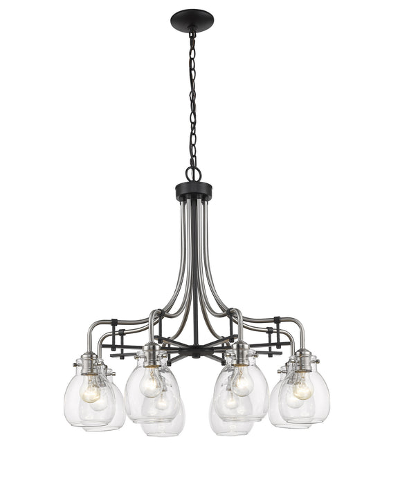 Z-Lite 466-8MB-BN Eight Light Chandelier, Matte Black + Brushed Nickel