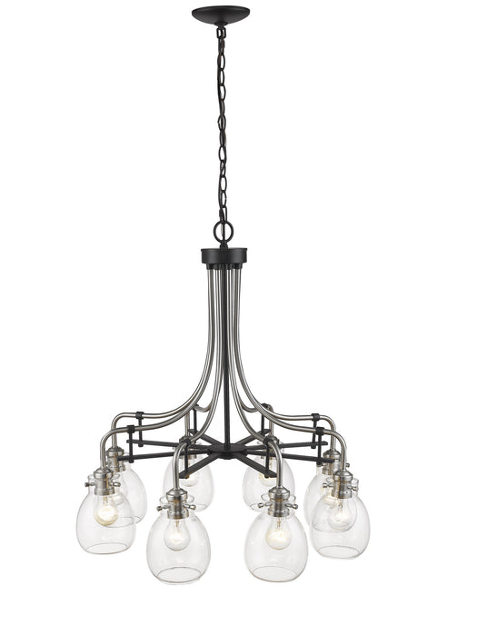 Z-Lite 466-8MB-BN Eight Light Chandelier, Matte Black + Brushed Nickel