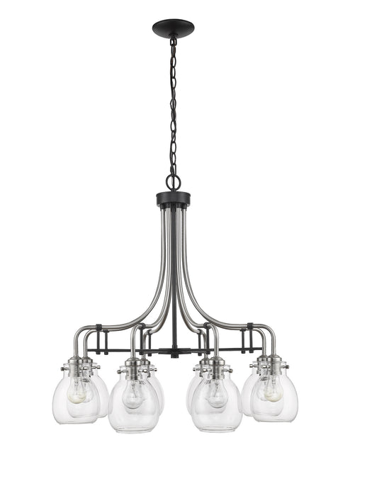 Z-Lite 466-8MB-BN Eight Light Chandelier, Matte Black + Brushed Nickel