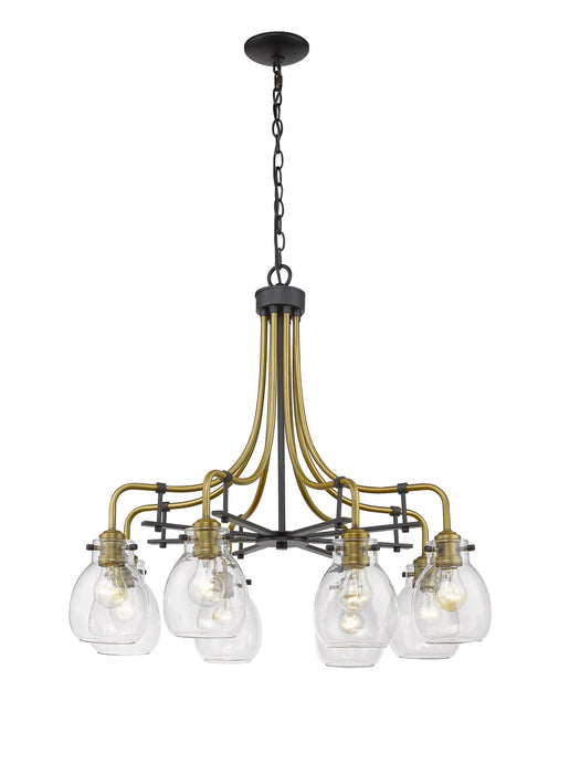 Z-Lite 466-8MB-OBR Eight Light Chandelier, Matte Black / Olde Brass