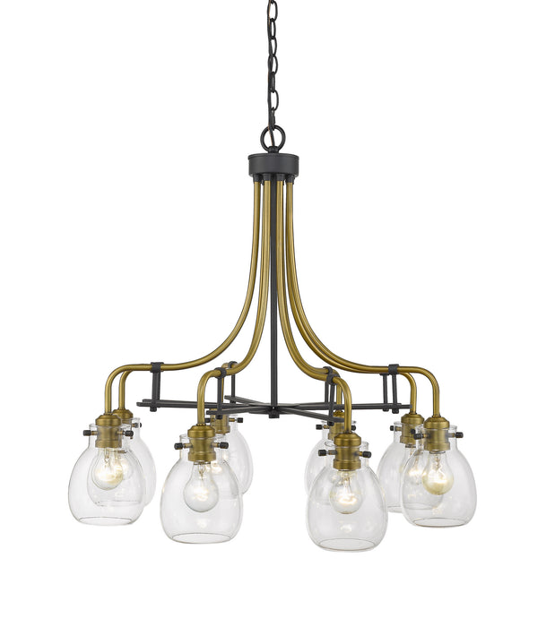 Z-Lite 466-8MB-OBR Eight Light Chandelier, Matte Black / Olde Brass