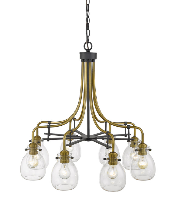 Z-Lite 466-8MB-OBR Eight Light Chandelier, Matte Black / Olde Brass