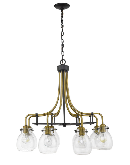 Z-Lite 466-8MB-OBR Eight Light Chandelier, Matte Black / Olde Brass