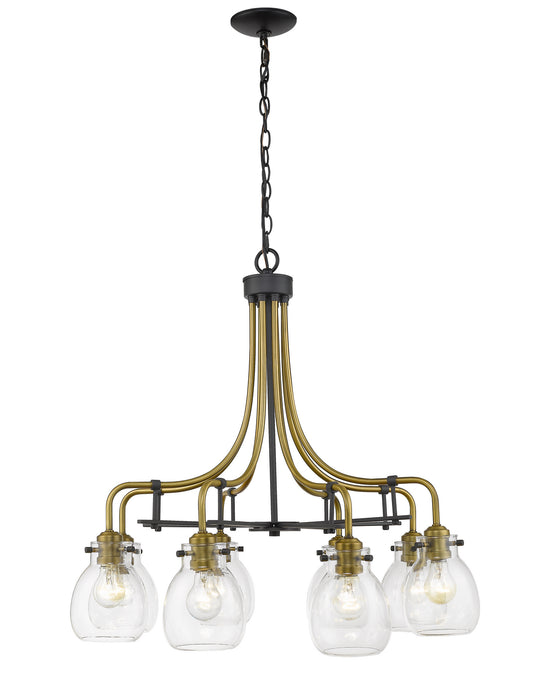 Z-Lite 466-8MB-OBR Eight Light Chandelier, Matte Black / Olde Brass