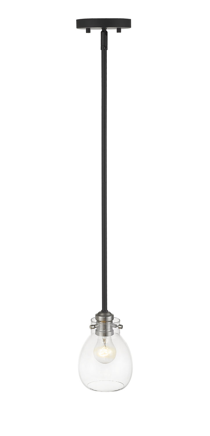 Z-Lite 466MP-MB-BN One Light Pendant, Matte Black + Brushed Nickel
