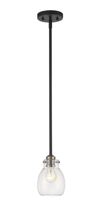 Z-Lite 466MP-MB-BN One Light Pendant, Matte Black + Brushed Nickel