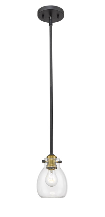 Z-Lite 466MP-MB-OBR One Light Pendant, Matte Black + Olde Brass