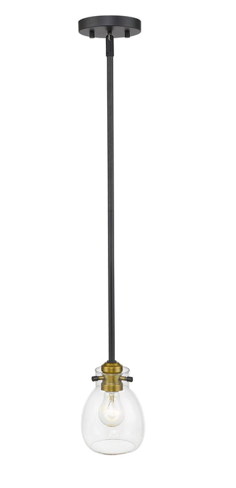 Z-Lite 466MP-MB-OBR One Light Pendant, Matte Black + Olde Brass