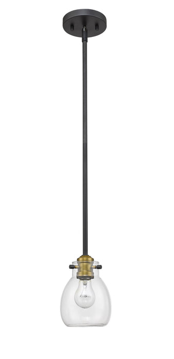 Z-Lite 466MP-MB-OBR One Light Pendant, Matte Black + Olde Brass