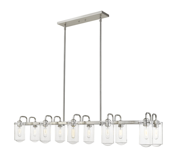 Z-Lite 471-10L-BN Ten Light Linear Chandelier, Brushed Nickel