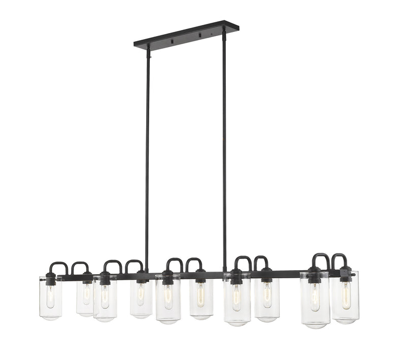 Z-Lite 471-10L-MB Ten Light Linear Chandelier, Matte Black