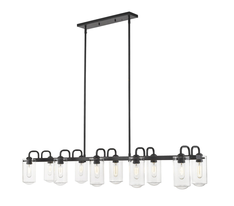 Z-Lite 471-10L-MB Ten Light Linear Chandelier, Matte Black