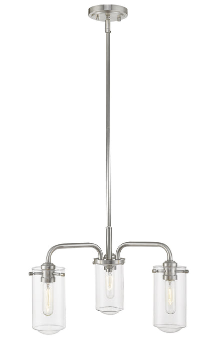 Z-Lite 471-3BN Three Light Chandelier, Brushed Nickel
