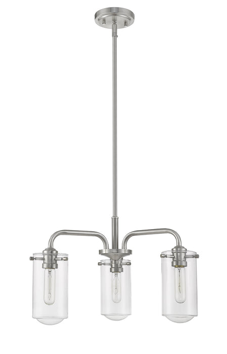 Z-Lite 471-3BN Three Light Chandelier, Brushed Nickel