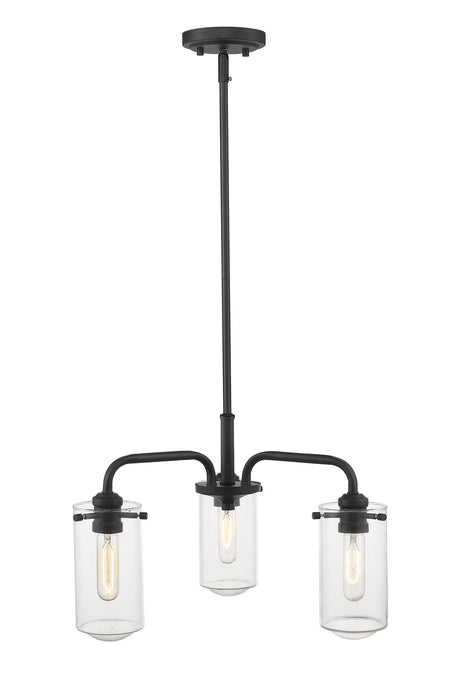 Z-Lite 471-3MB Three Light Chandelier, Matte Black
