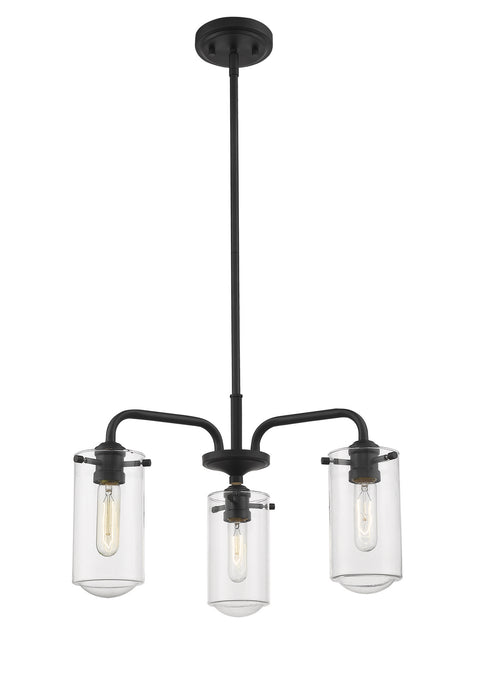 Z-Lite 471-3MB Three Light Chandelier, Matte Black