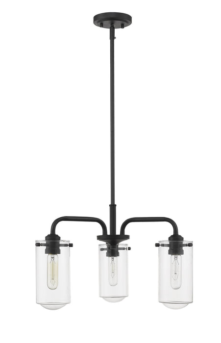 Z-Lite 471-3MB Three Light Chandelier, Matte Black