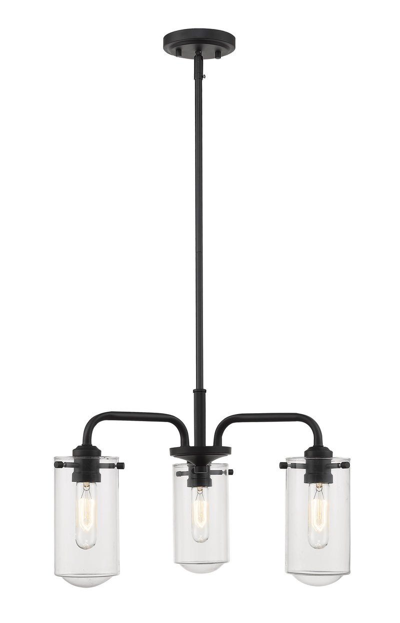 Z-Lite 471-3MB Three Light Chandelier, Matte Black