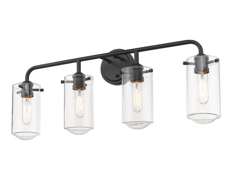 Z-Lite 471-4V-MB Four Light Vanity, Matte Black