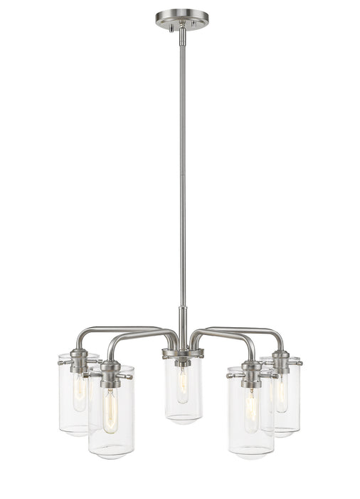Z-Lite 471-5BN Five Light Chandelier, Brushed Nickel