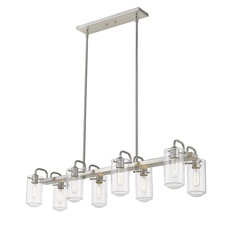 Z-Lite 471-8L-BN Eight Light Linear Chandelier, Brushed Nickel