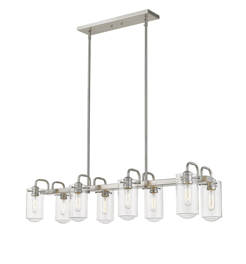 Z-Lite 471-8L-BN Eight Light Linear Chandelier, Brushed Nickel