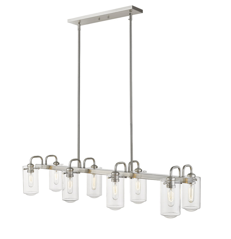 Z-Lite 471-8L-BN Eight Light Linear Chandelier, Brushed Nickel