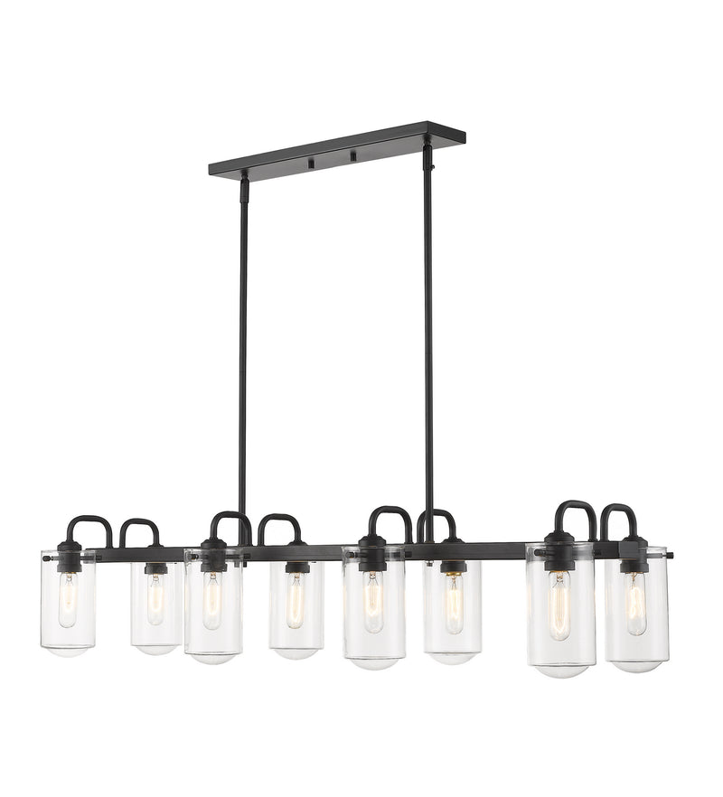 Z-Lite 471-8L-MB Eight Light Linear Chandelier, Matte Black