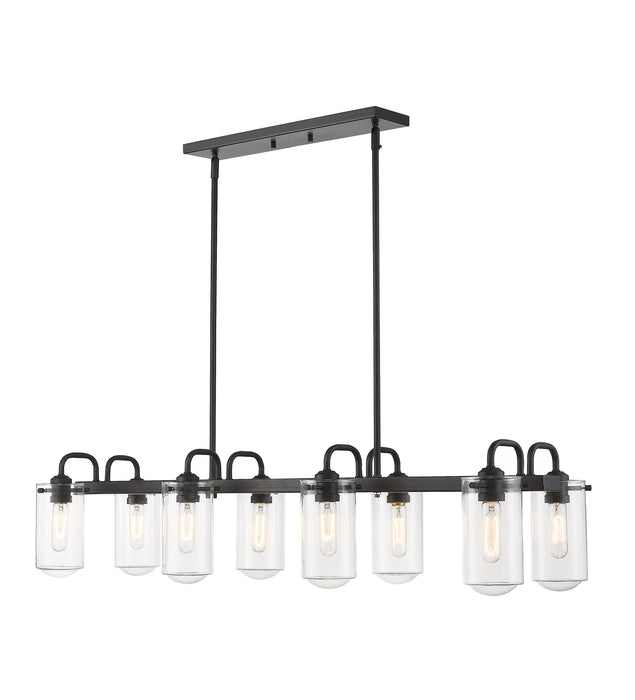 Z-Lite 471-8L-MB Eight Light Linear Chandelier, Matte Black