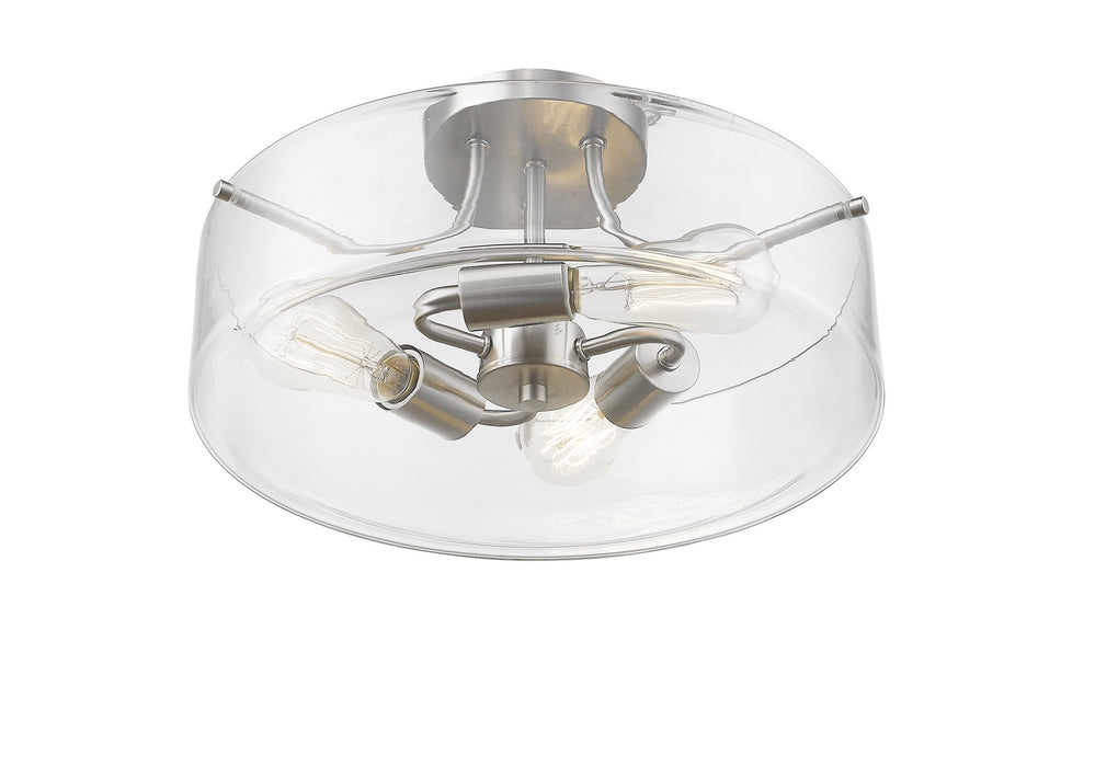Z-Lite 471SF-BN Three Light Semi Flush Mount, Brushed Nickel