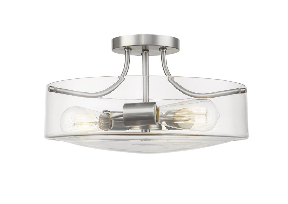 Z-Lite 471SF-BN Three Light Semi Flush Mount, Brushed Nickel