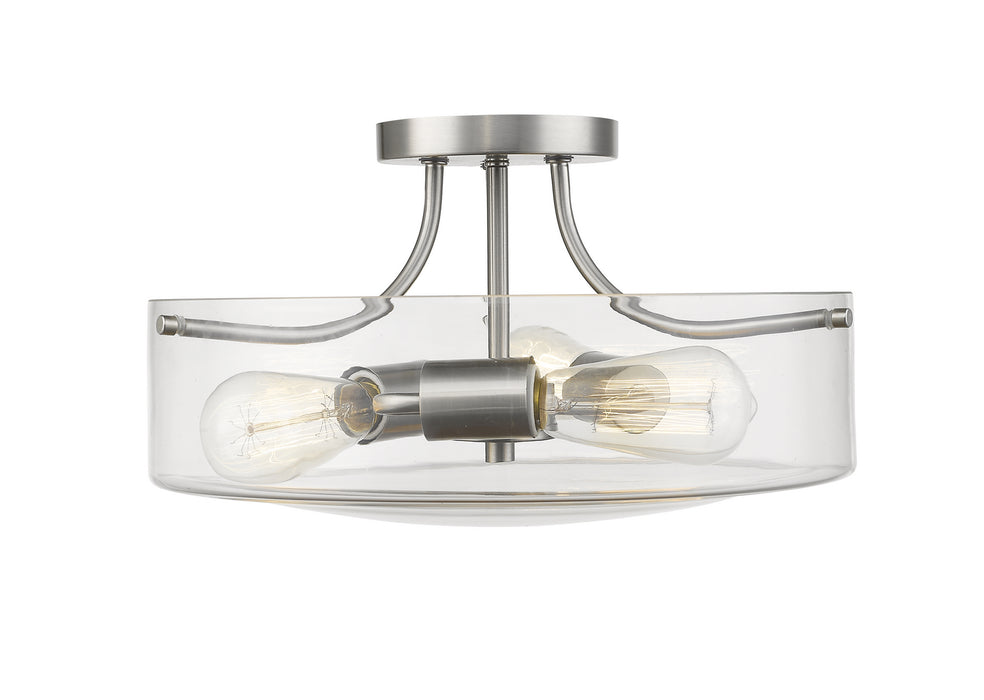 Z-Lite 471SF-BN Three Light Semi Flush Mount, Brushed Nickel