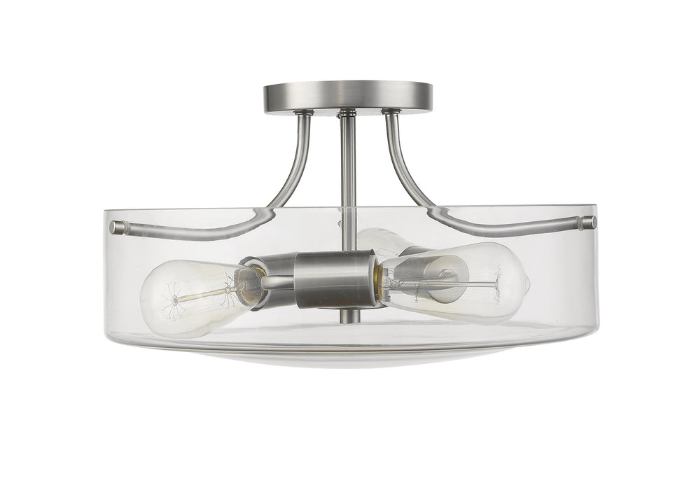 Z-Lite 471SF-BN Three Light Semi Flush Mount, Brushed Nickel