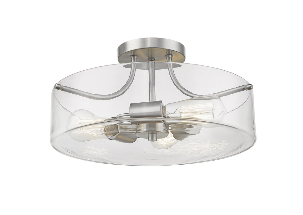 Z-Lite 471SF-BN Three Light Semi Flush Mount, Brushed Nickel