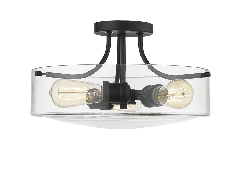 Z-Lite 471SF-MB Three Light Semi Flush Mount, Matte Black