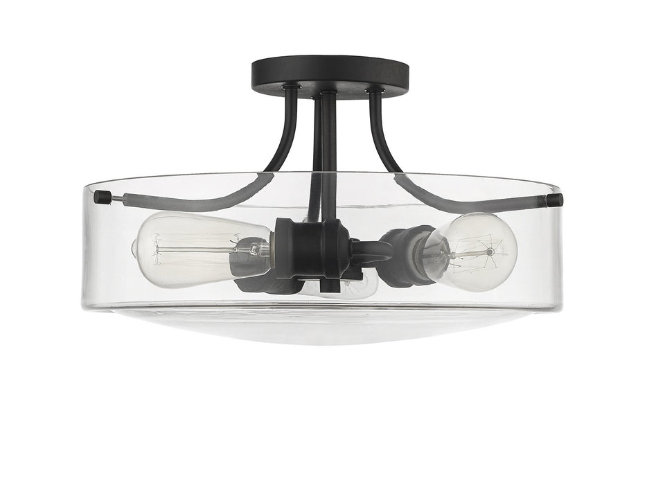 Z-Lite 471SF-MB Three Light Semi Flush Mount, Matte Black