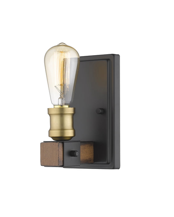 Z-Lite 472-1S-RM One Light Wall Sconce, Rustic Mahogany