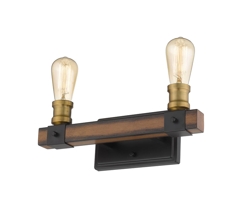 Z-Lite 472-2V-RM Two Light Vanity, Rustic Mahogany