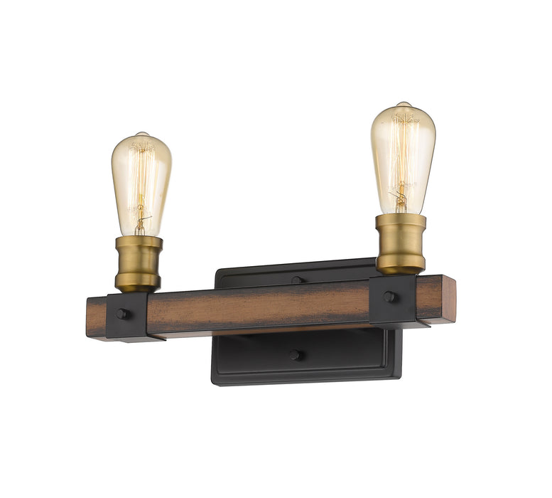 Z-Lite 472-2V-RM Two Light Vanity, Rustic Mahogany
