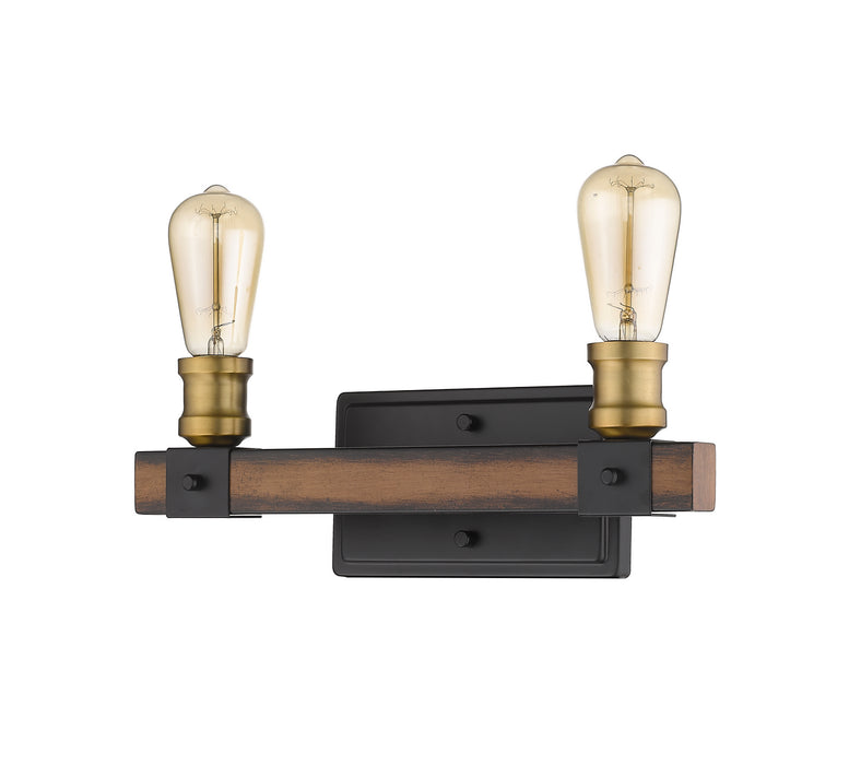 Z-Lite 472-2V-RM Two Light Vanity, Rustic Mahogany