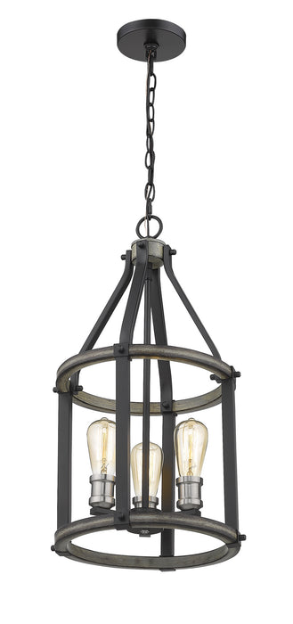 Z-Lite 472-3P-ABB Three Light Pendant, Ashen Barnboard