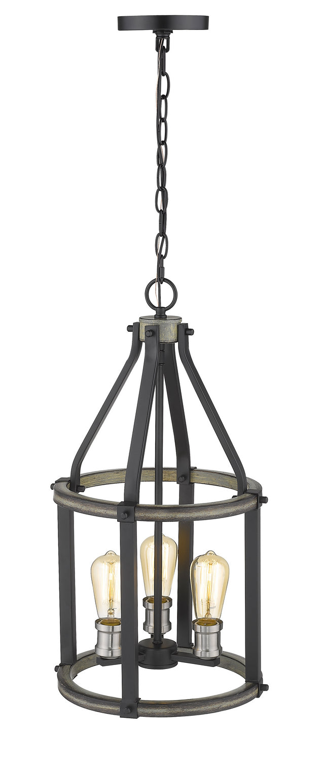 Z-Lite 472-3P-ABB Three Light Pendant, Ashen Barnboard
