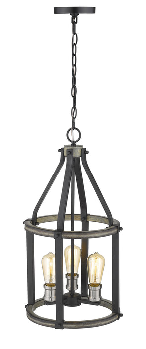 Z-Lite 472-3P-ABB Three Light Pendant, Ashen Barnboard