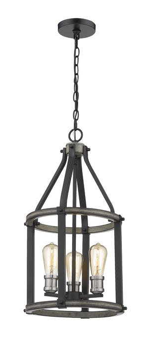 Z-Lite 472-3P-ABB Three Light Pendant, Ashen Barnboard