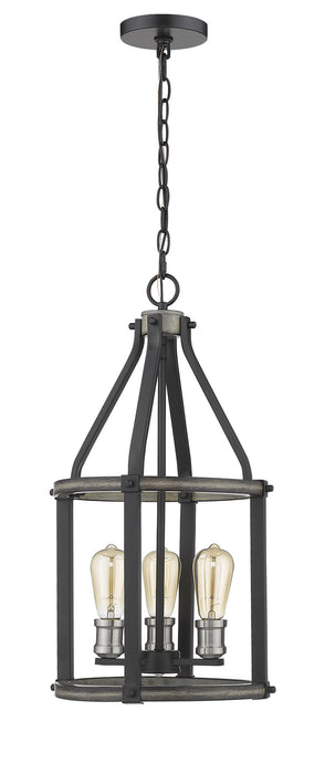 Z-Lite 472-3P-ABB Three Light Pendant, Ashen Barnboard