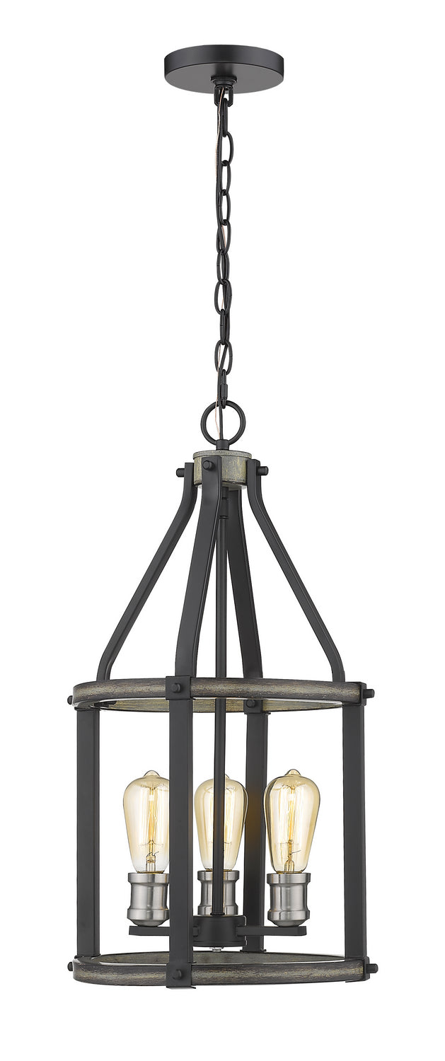 Z-Lite 472-3P-ABB Three Light Pendant, Ashen Barnboard