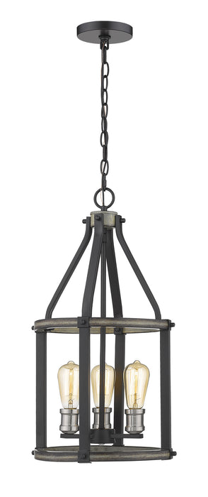 Z-Lite 472-3P-ABB Three Light Pendant, Ashen Barnboard