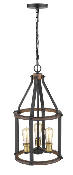 Z-Lite 472-3P-RM Three Light Pendant, Rustic Mahogany